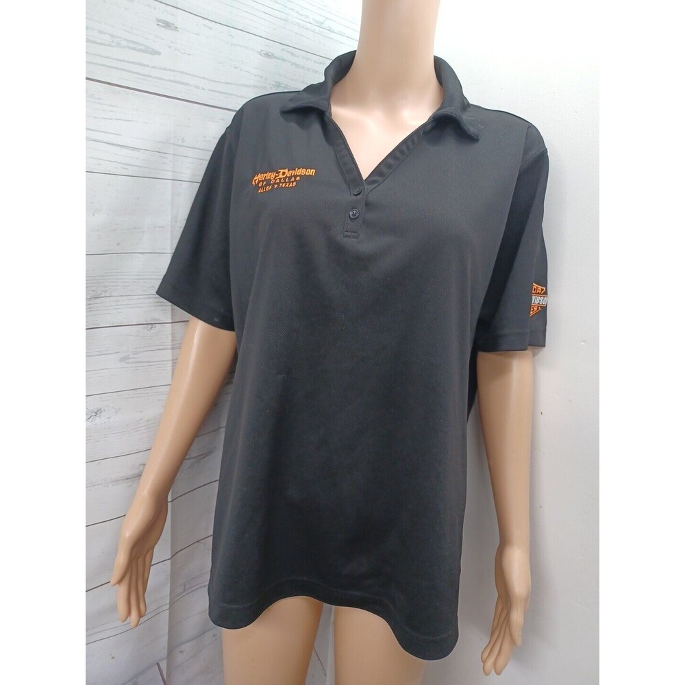 Edwards Harley Davidson of Dallas Motorcycle Black Polo Shirt XL